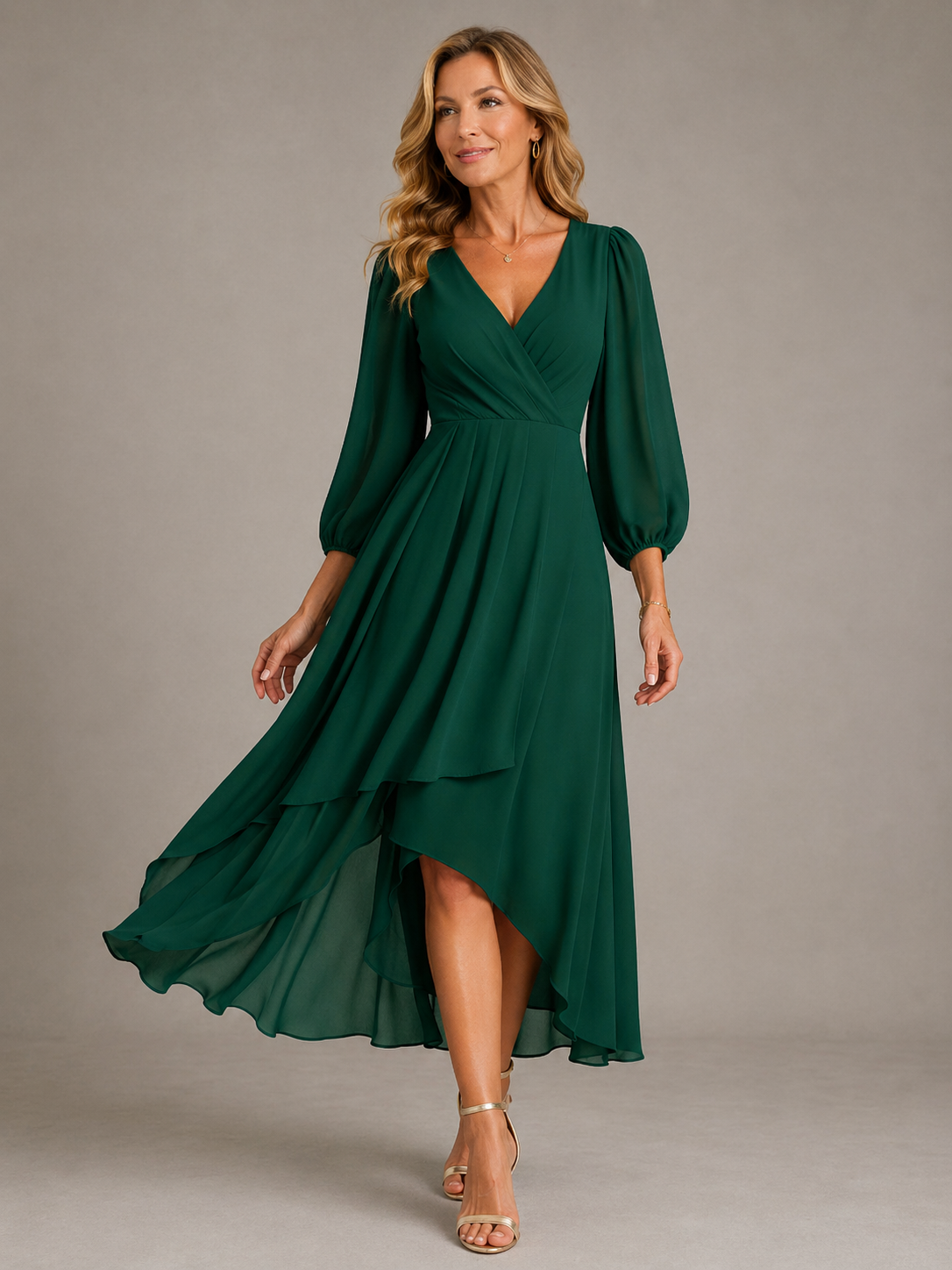 Mia™ | Elegante Abito Lungo con Scollo a V