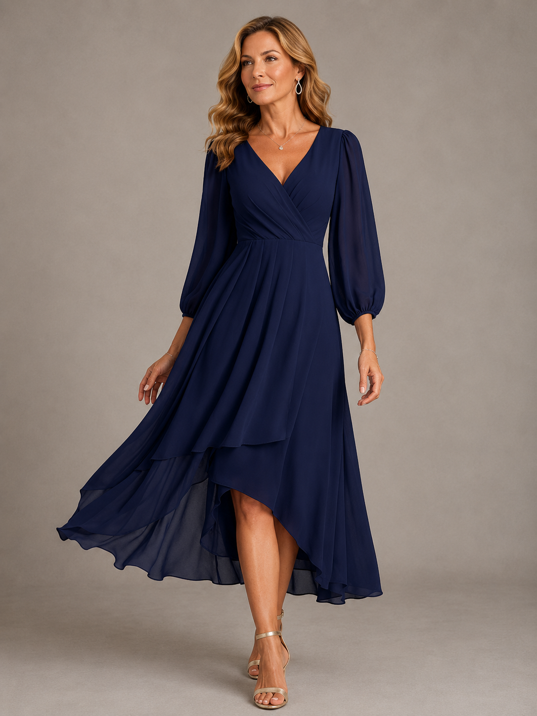 Mia™ | Elegante Abito Lungo con Scollo a V