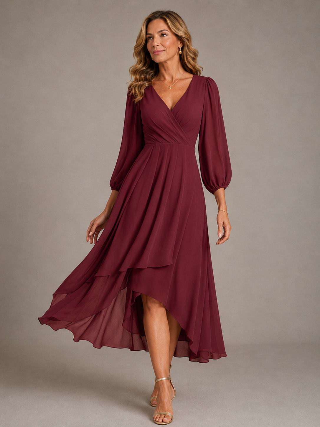 Mia™ | Elegante Abito Lungo con Scollo a V