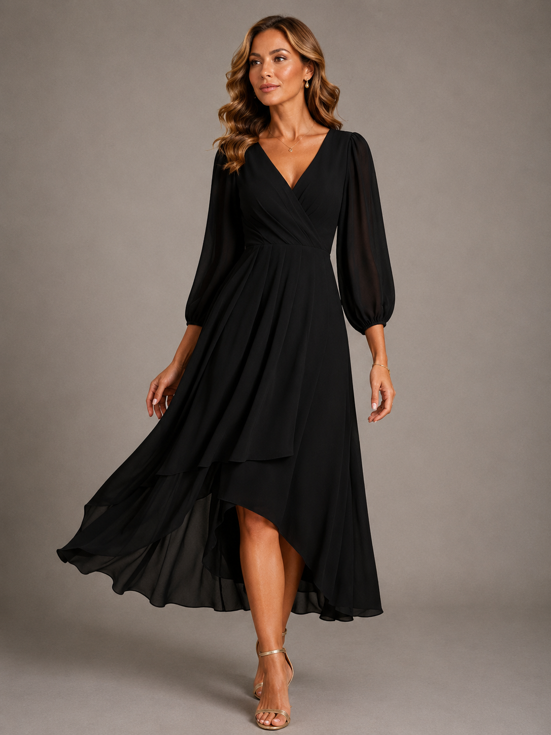 Mia™ | Elegante Abito Lungo con Scollo a V