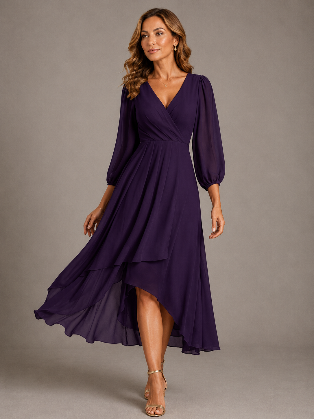 Mia™ | Elegante Abito Lungo con Scollo a V