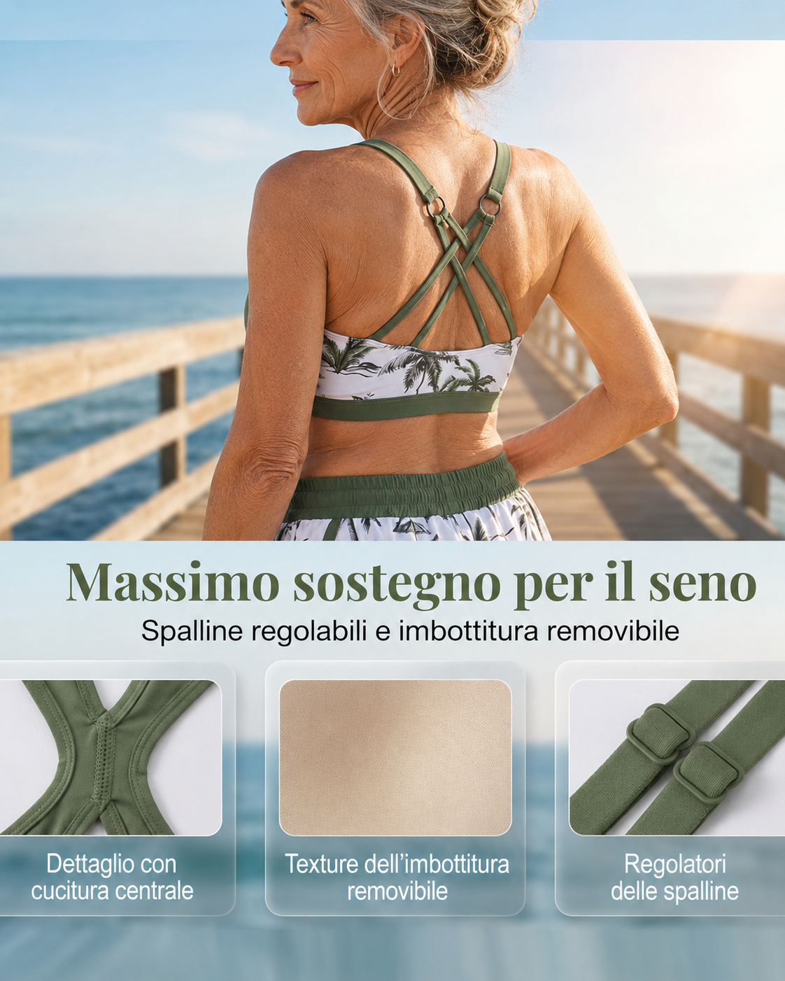 Maren | Set composto da bikini tankini a tre pezzi e copricostume