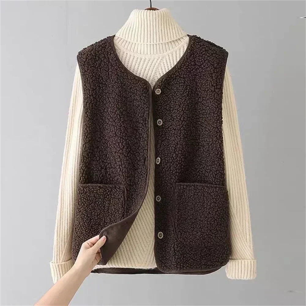 Elowen Sherpa Button Vest