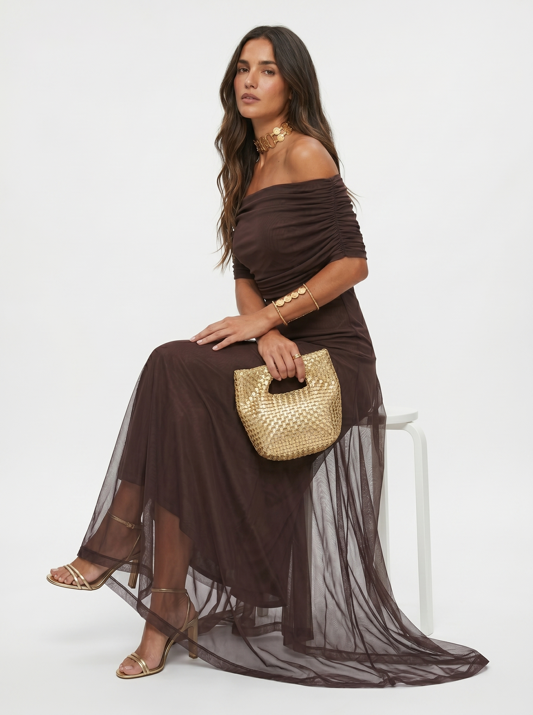 Isabella | Elegante abito maxi monospalla