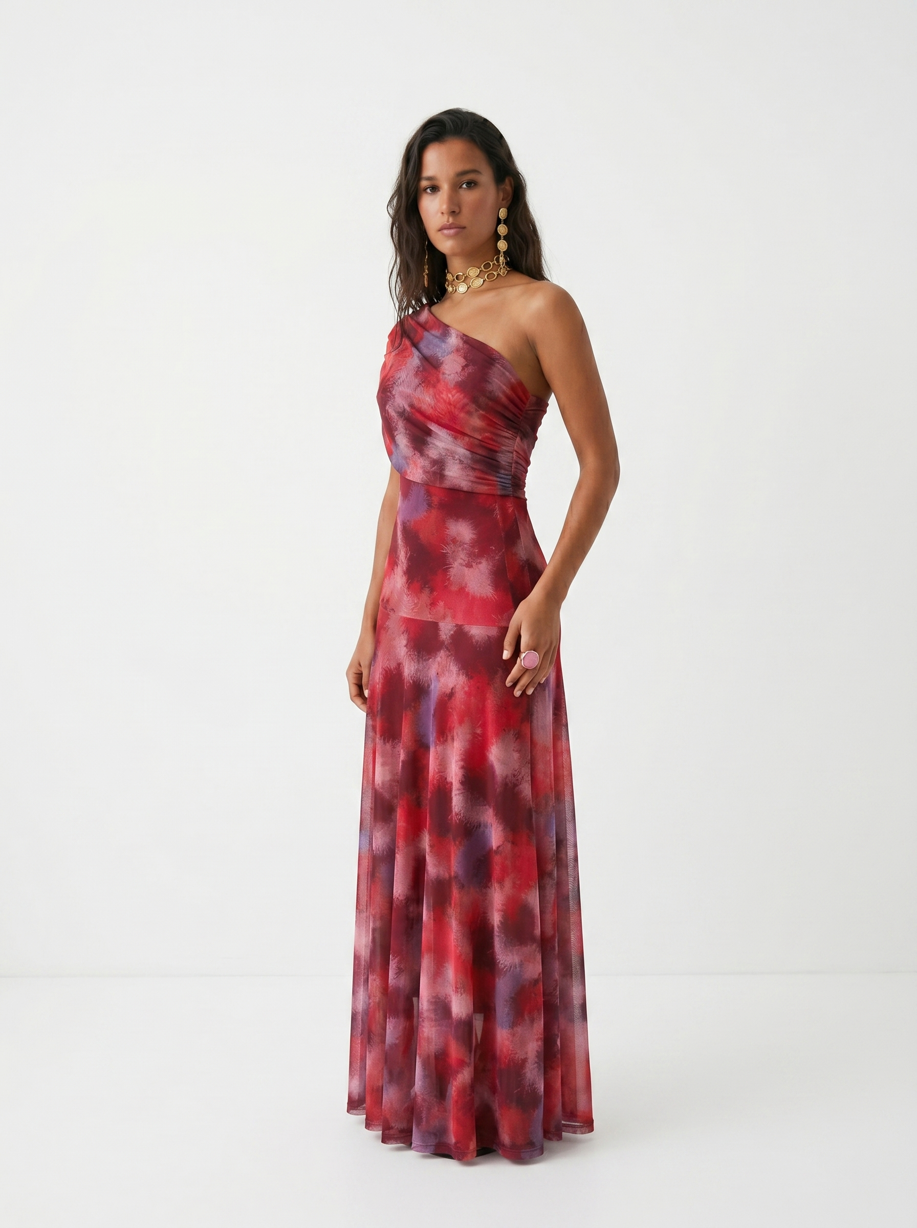 Isabella | Elegante abito maxi monospalla