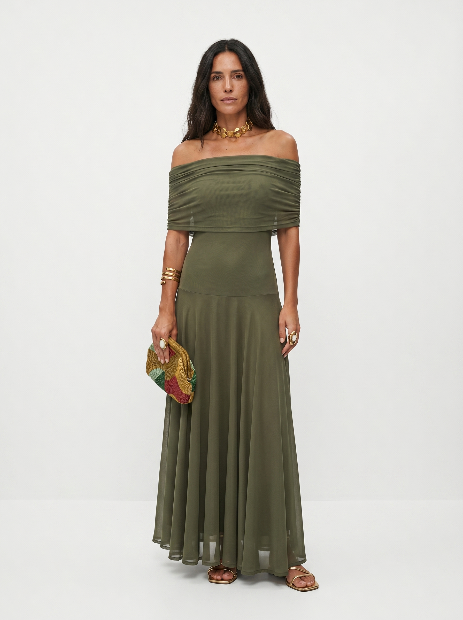 Isabella | Elegante abito maxi monospalla
