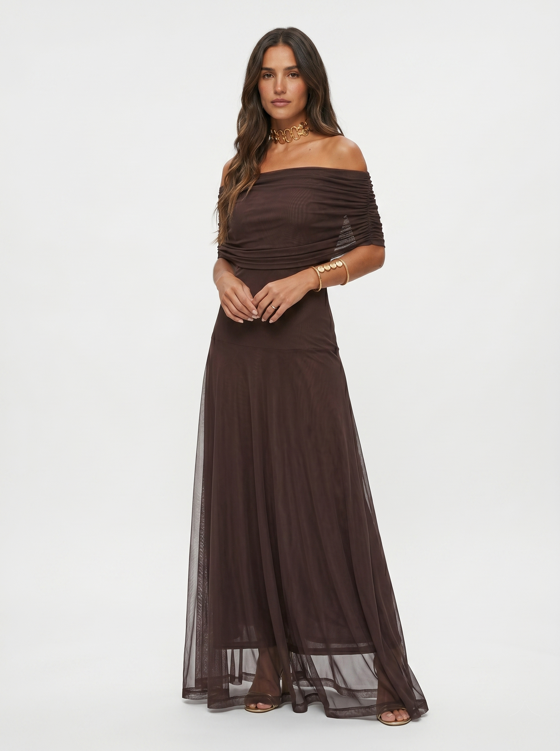 Isabella | Elegante abito maxi monospalla