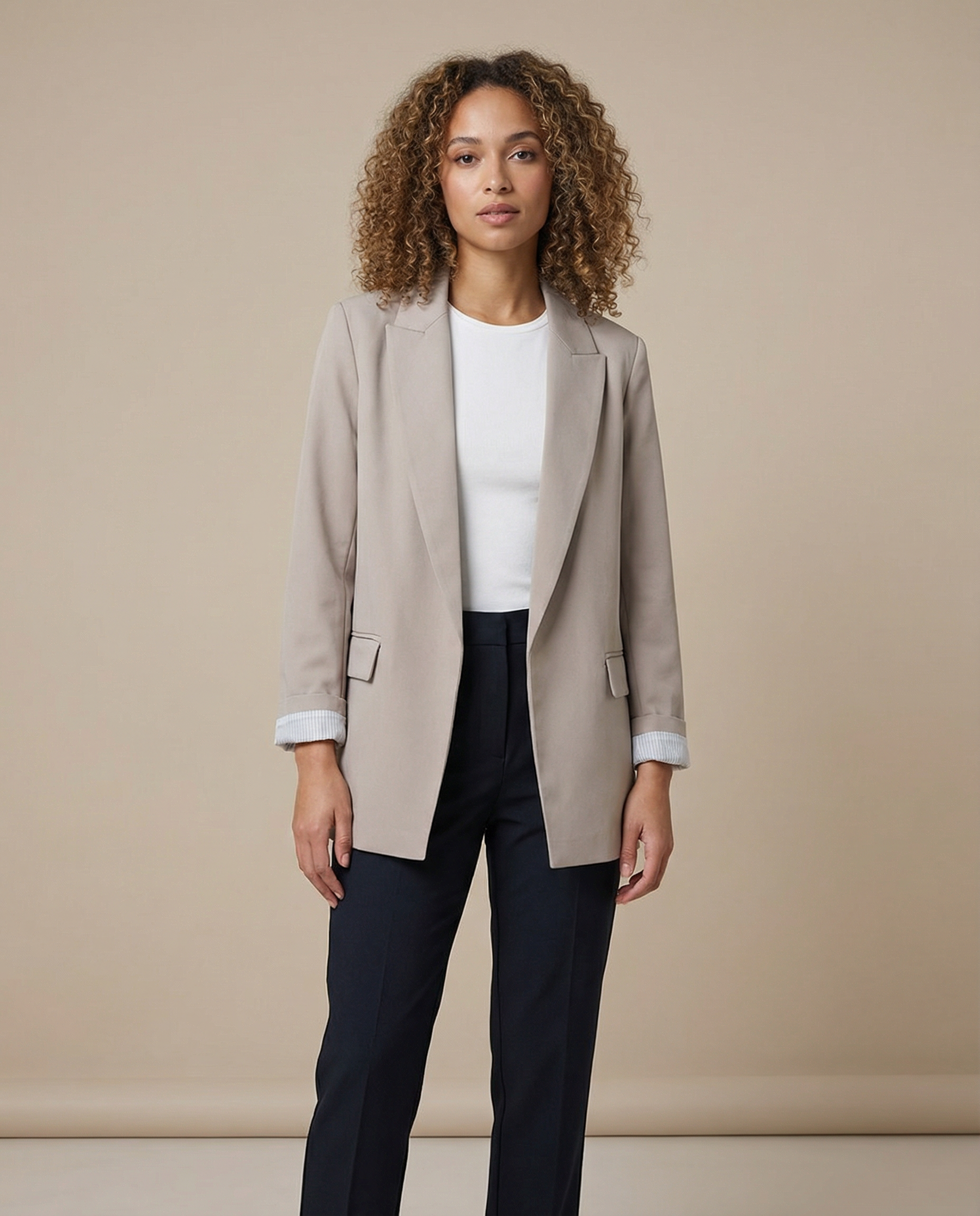 Charmchant Oversized Linen Blazer – Effortless Casual Office Style