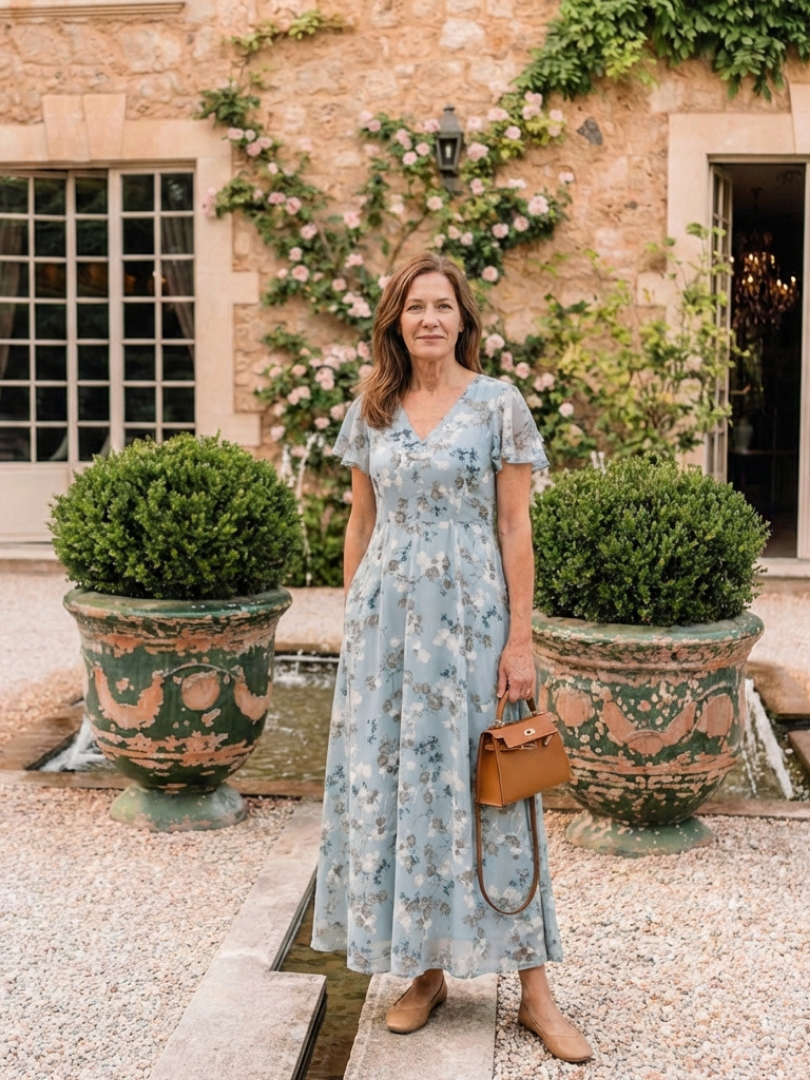Ismeria | Abito Maxi in Chiffon Floreale