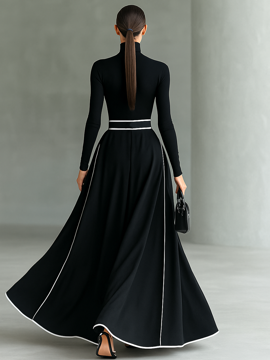 Susanna | Maxi Dress with Contrast Trim and Belt