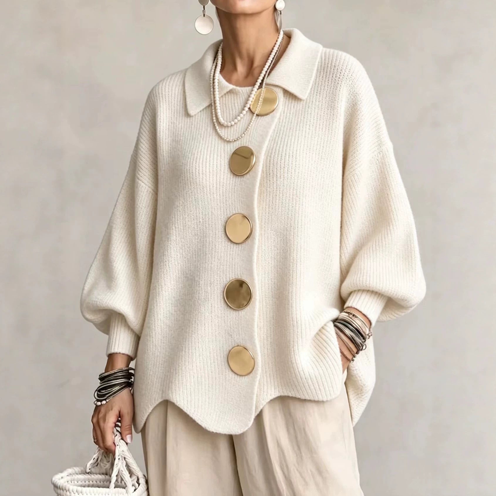 Isa | Oversized Collared Cardigan