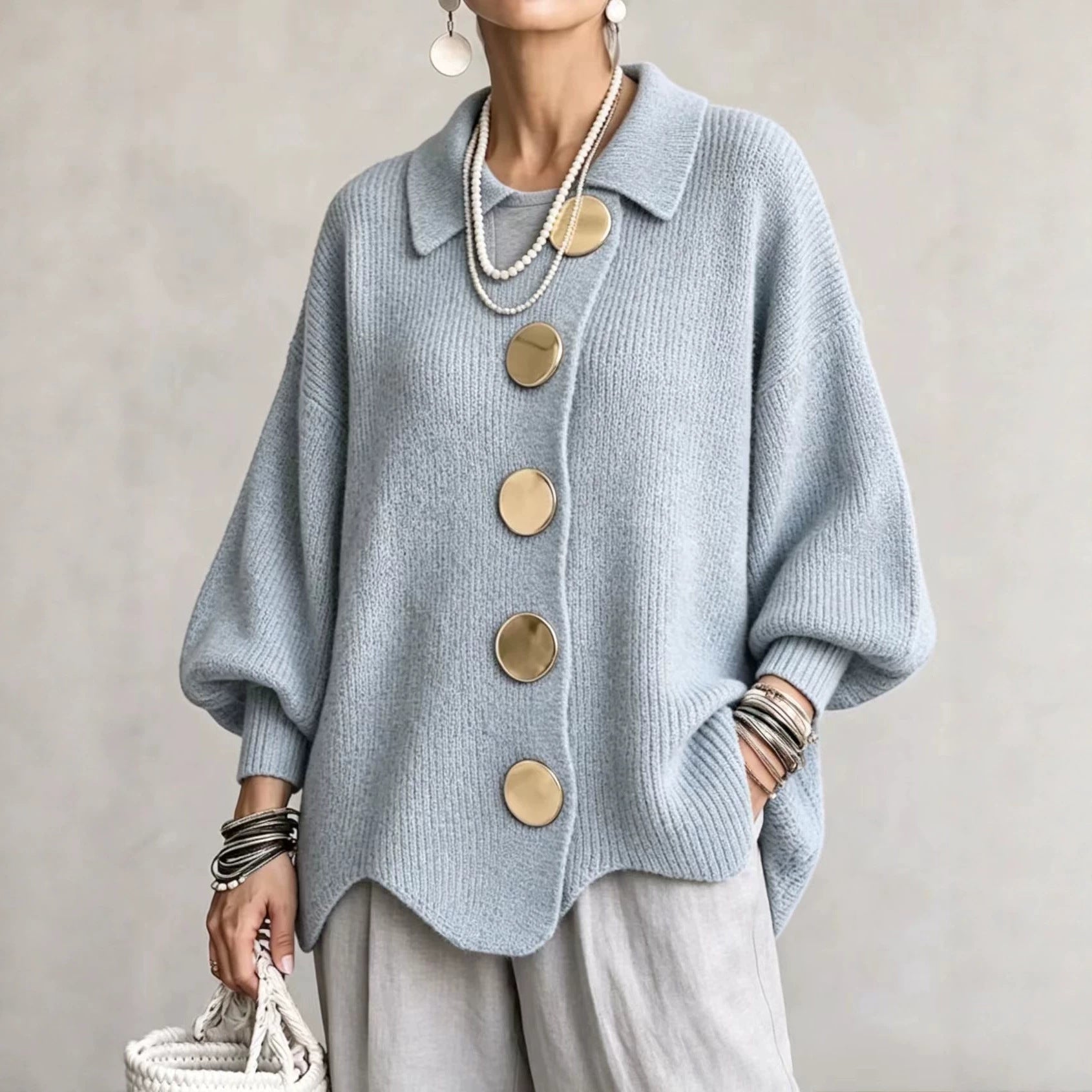 Isa | Oversized Collared Cardigan