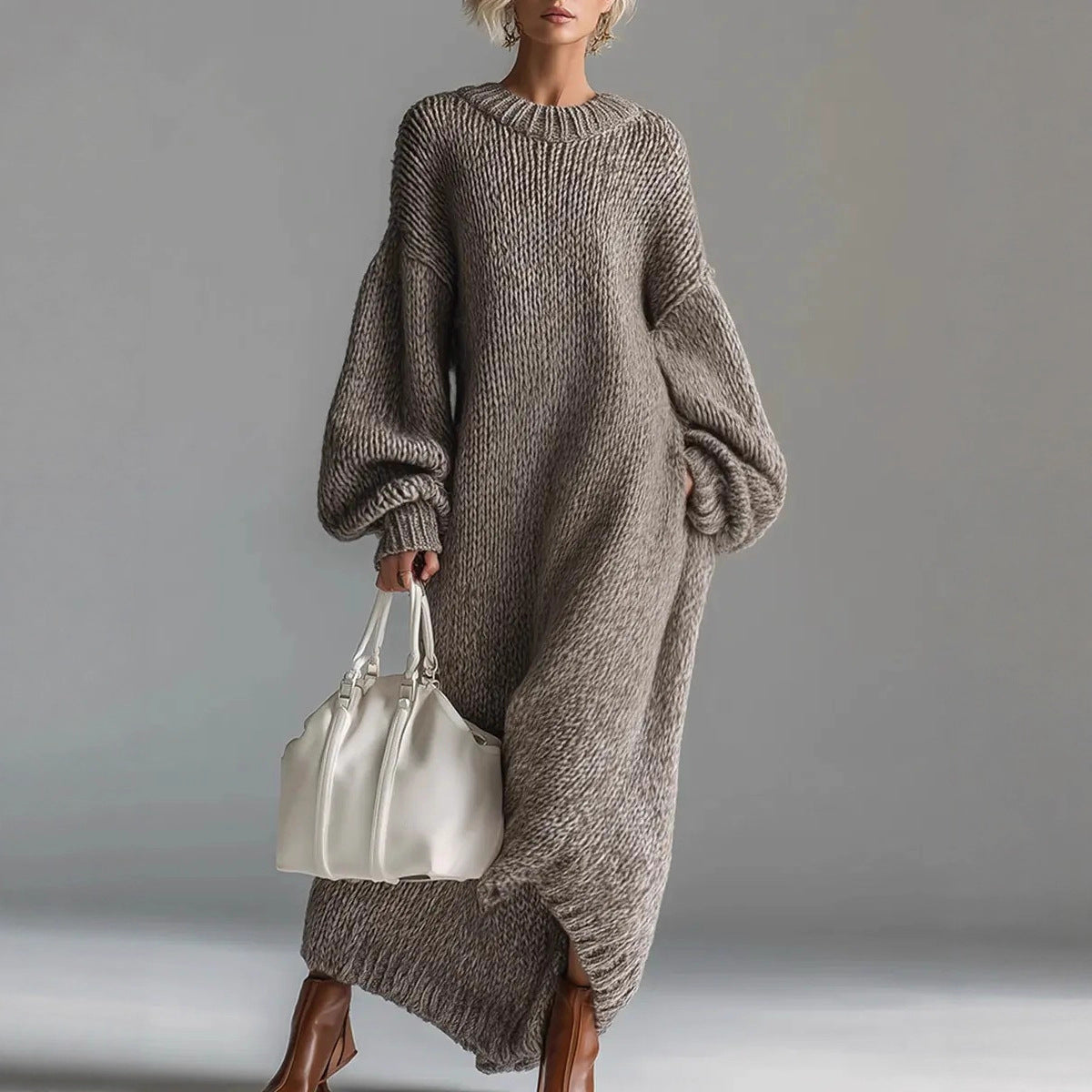Beatrice | Women's Cozy Ribbed Knit Oversized Maxi Sweater Dress