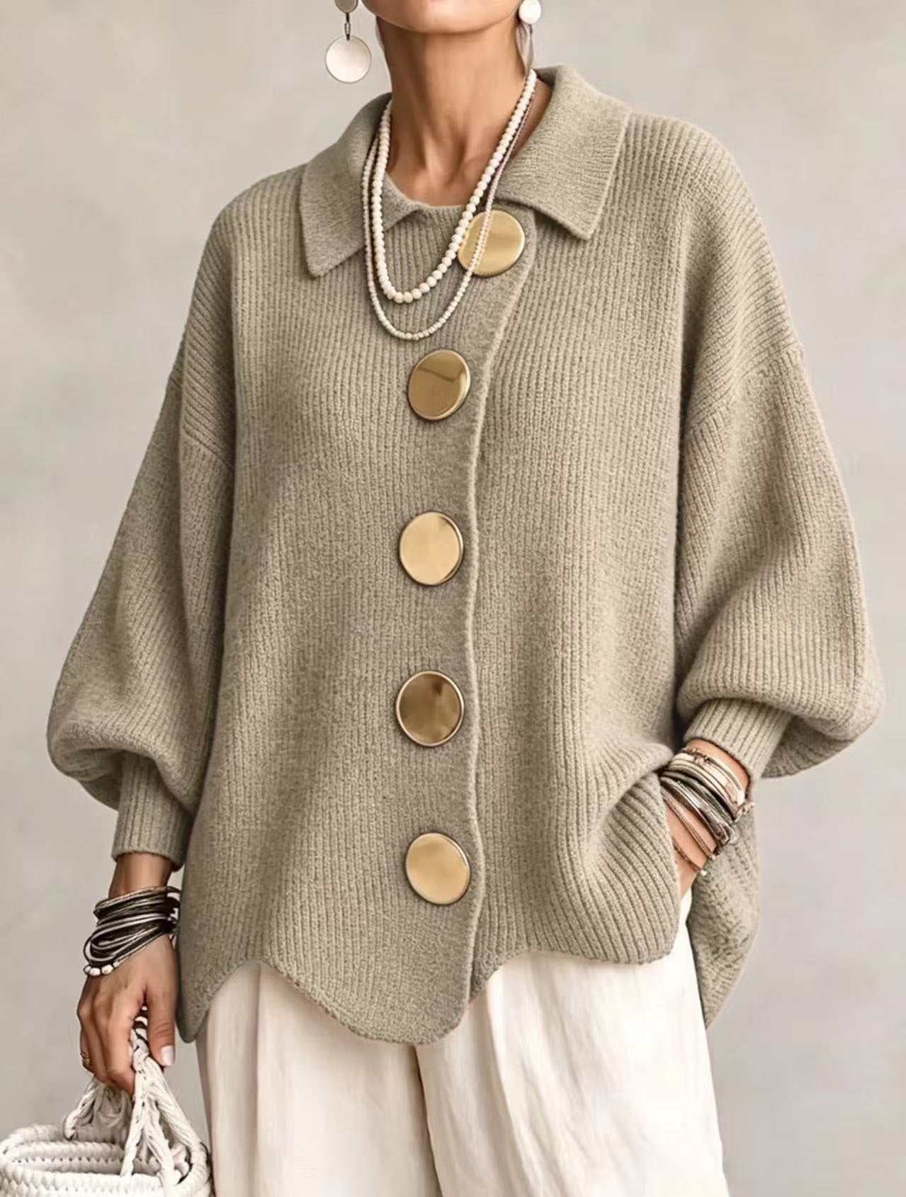 Isa | Oversized Collared Cardigan