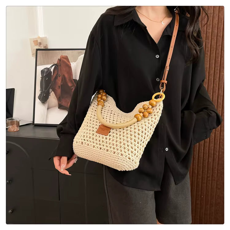 Petra™ | La Borsa a Spalla di Perle di Legno