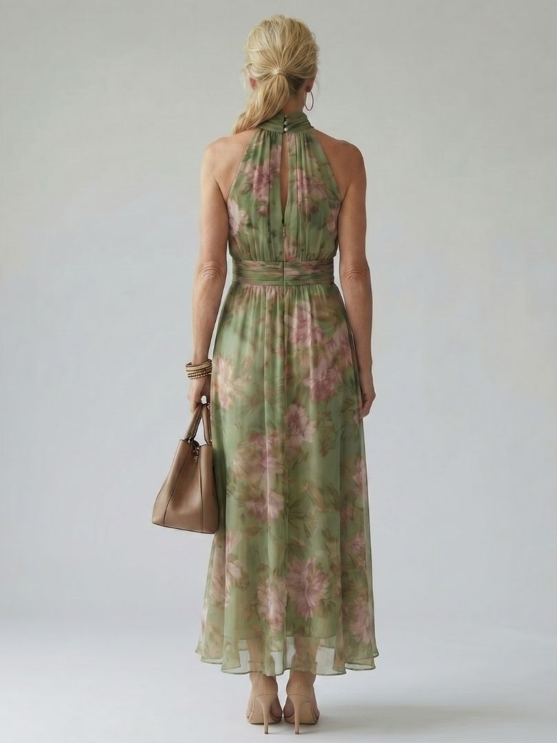 Mirelle | Vestito midi con scollo all'americana arricciato