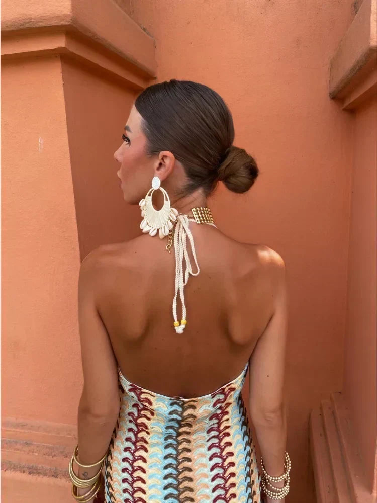 Naama-Lee™ | Backless V-Neck Maxi Dress