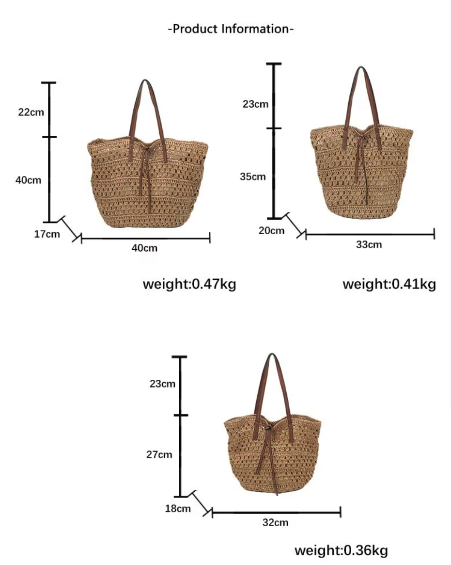 Leyla | Borsa di Paglia Intrecciata a Mano