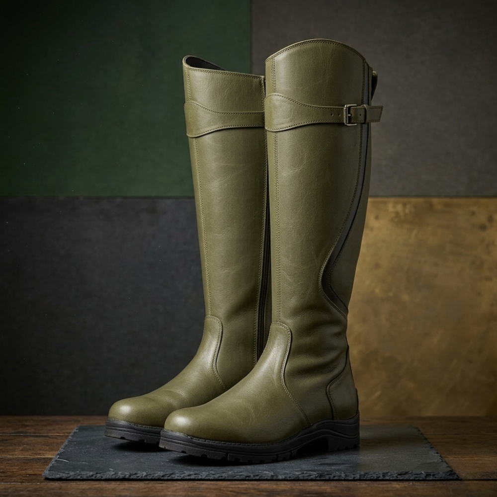 Debra - Waterproof Leather Winter Riding Boots
