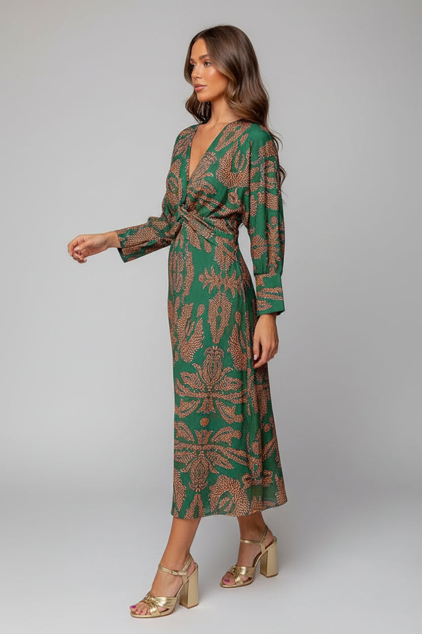 Elvara | Abito Maxi a Linea A con Scollo a V