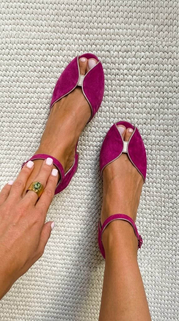 Ballerine peep toe scamosciate chic Blu con bordo metallizzato
