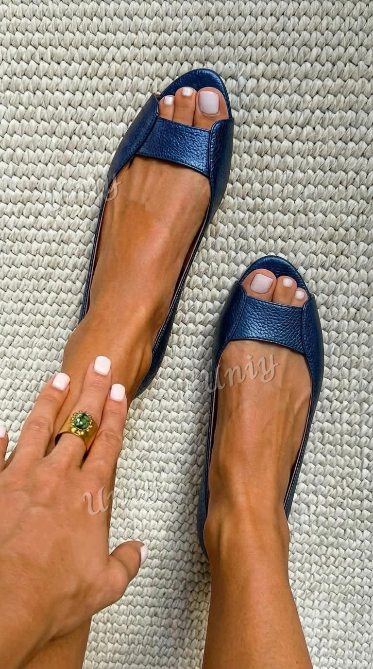 Ballerine punta aperta metallizzate chic Oro Champagne