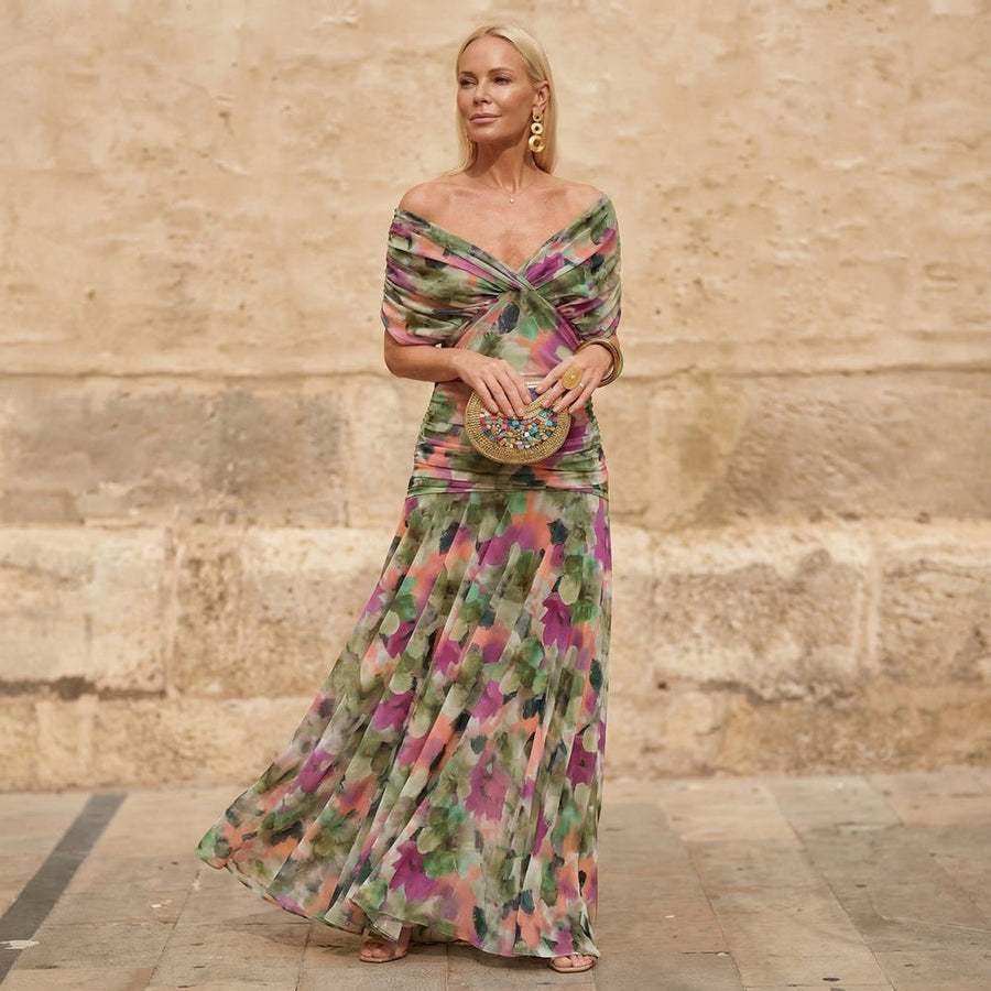 KELSEY | ABITO MIDI ELEGANTE PLISSETTATO
