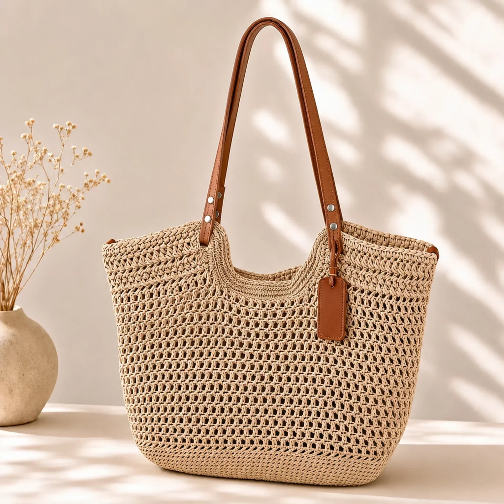 Sophia | Borsa Shopper Intrecciata a Mano all'Uncinetto
