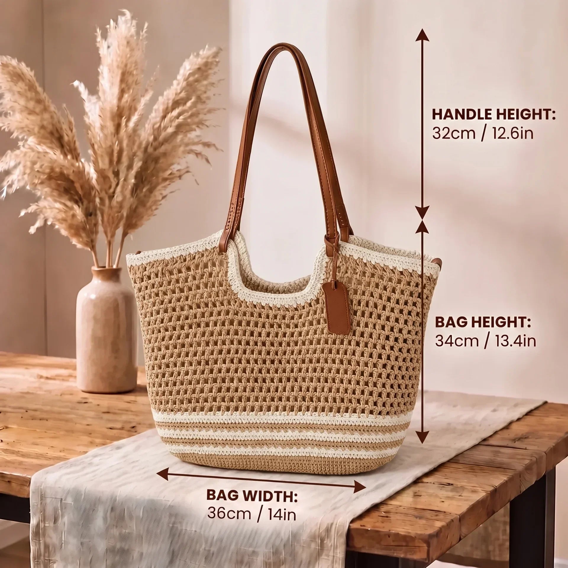 Clare Two-Tone | Borsa Tote Intrecciata a Mano