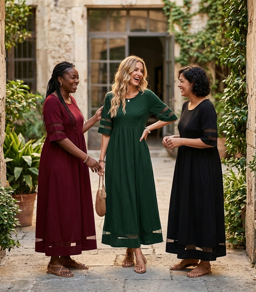 Aubrey™ | Abito Midi Flattering che Appiattisce la Pancia