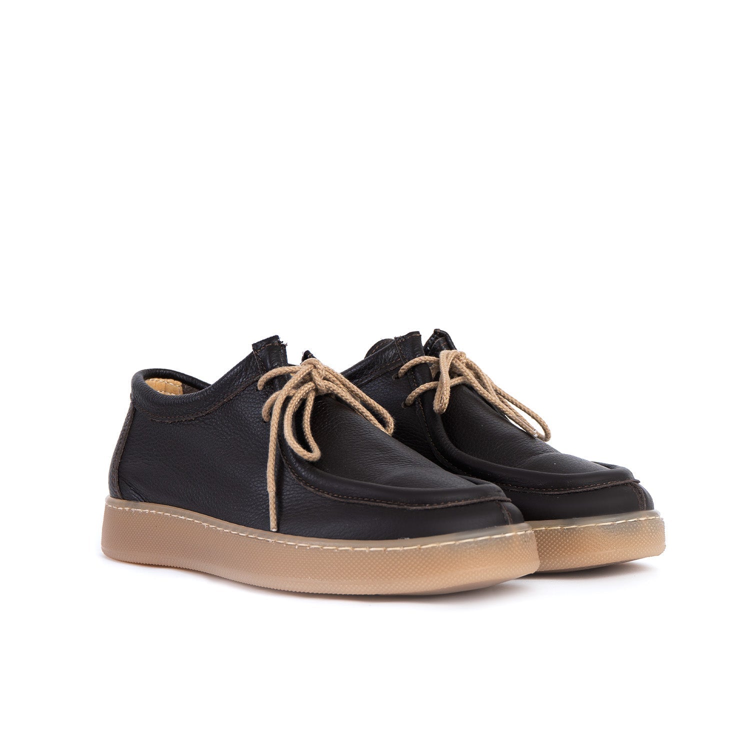 Frank Sneakers fondo ambra chiaro uomo in pelle bottolata