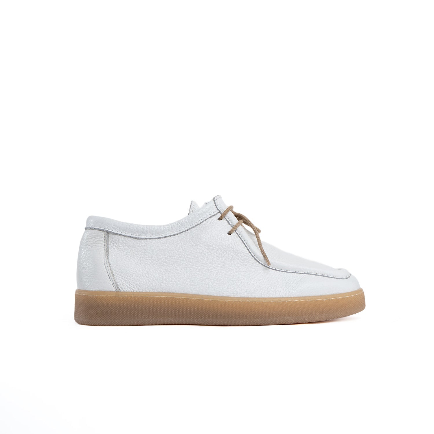 Frank Sneakers fondo ambra chiaro uomo in pelle bottolata