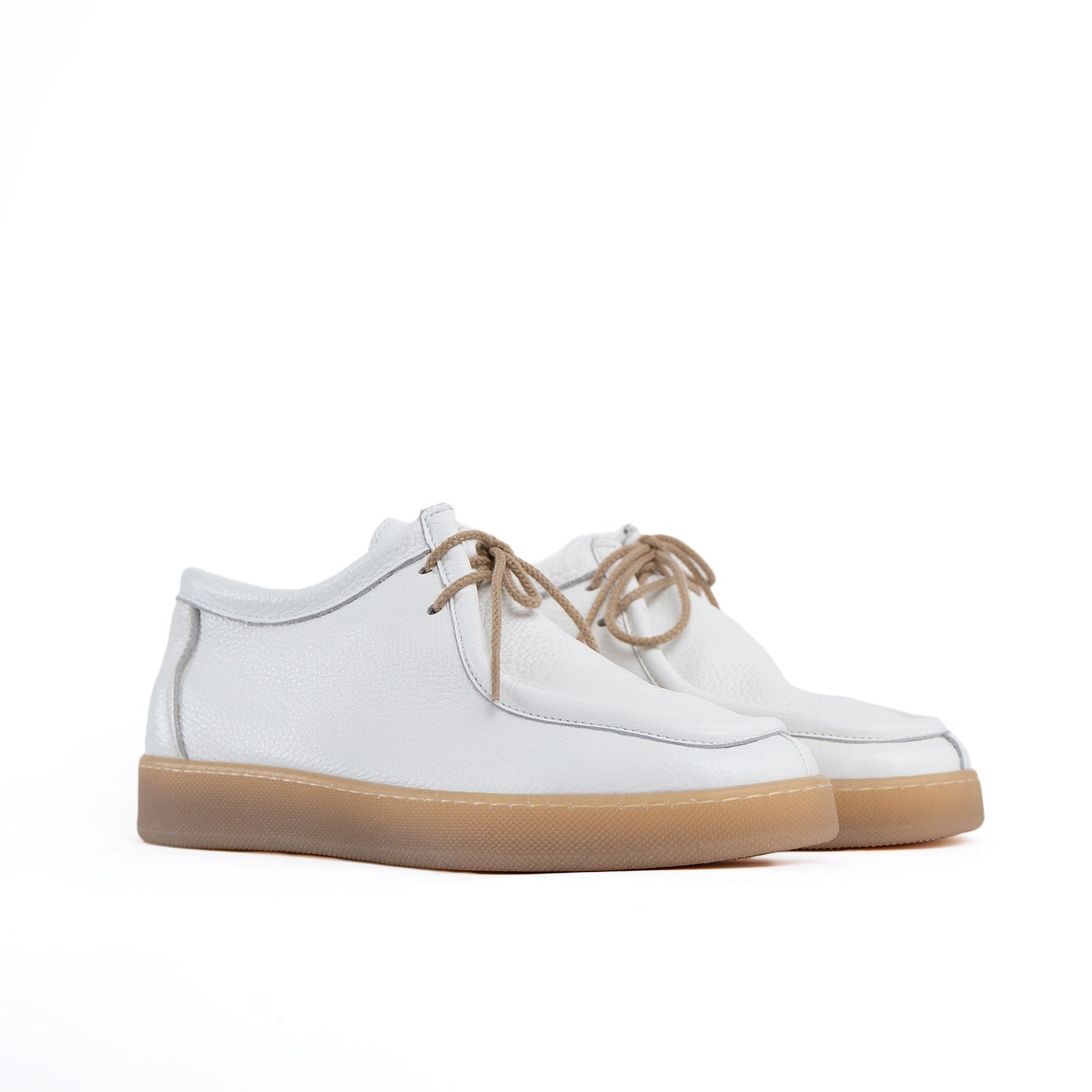 Frank Sneakers fondo ambra chiaro uomo in pelle bottolata