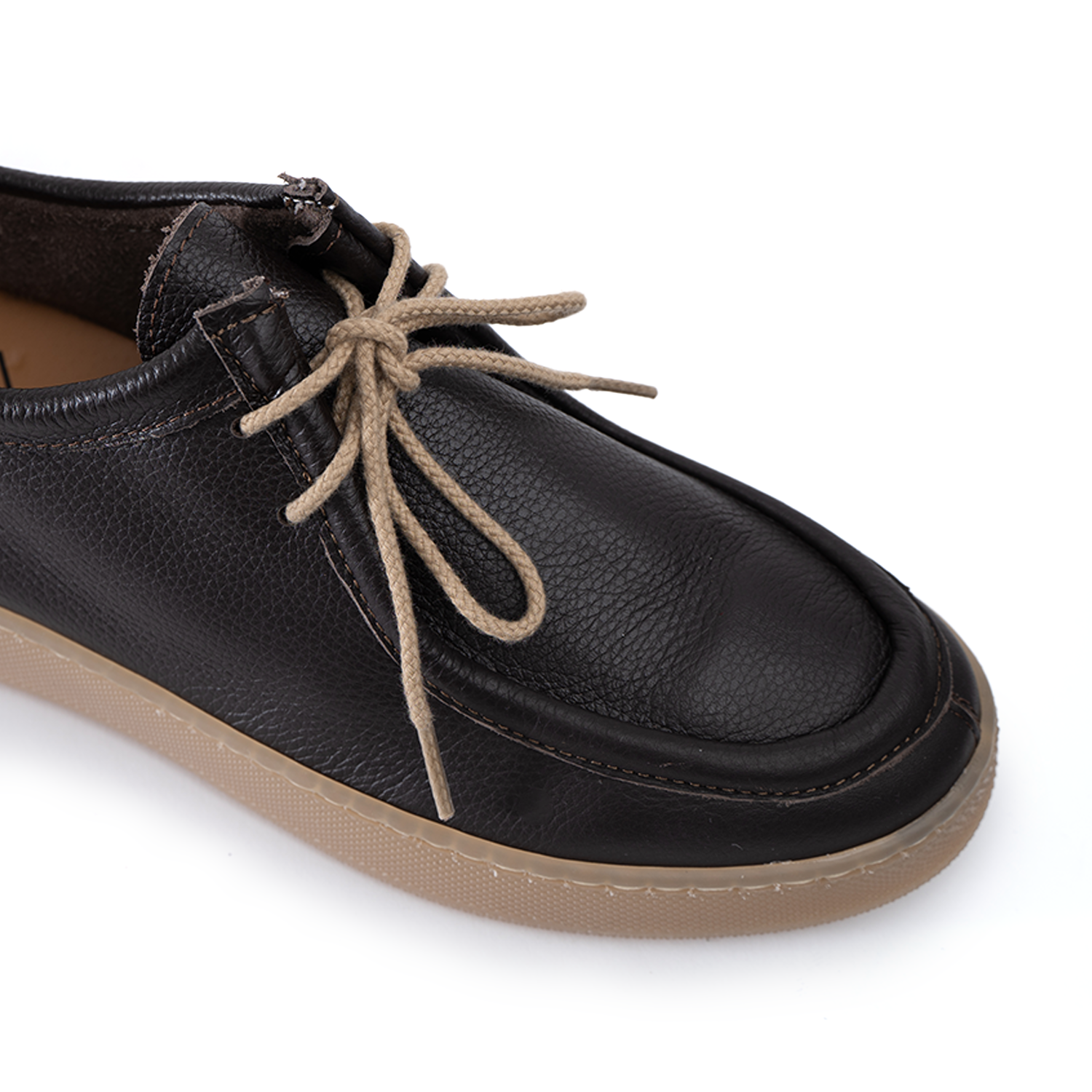 Frank Sneakers fondo ambra chiaro uomo in pelle bottolata