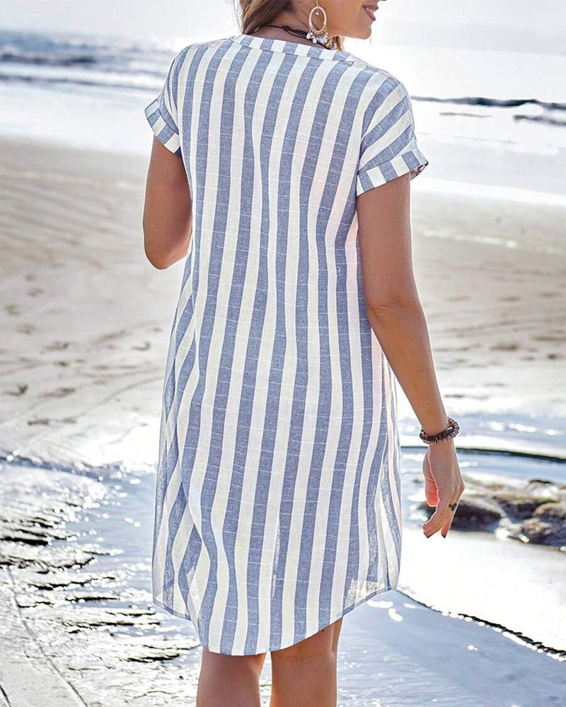 Julia | Elegante abito a camicia a righe