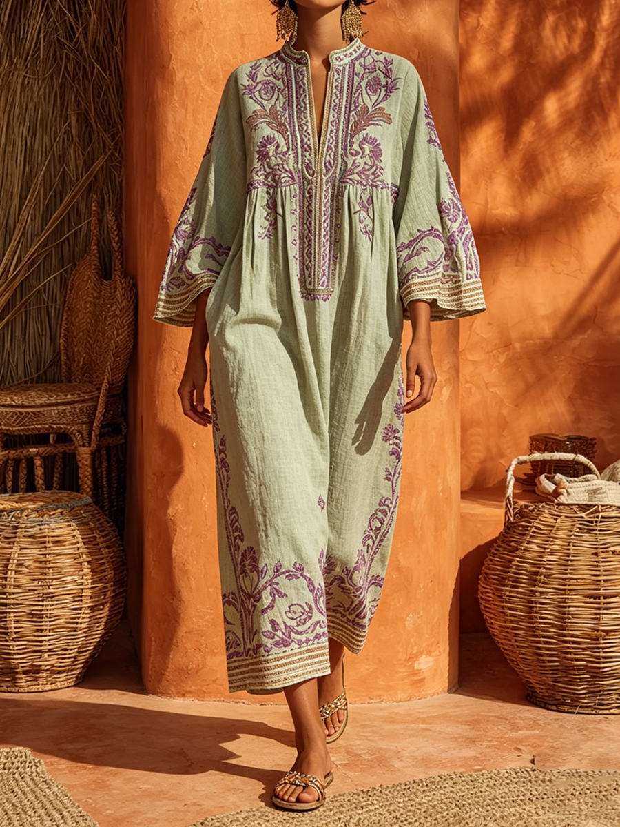 Celestina | Abito boho ricamato