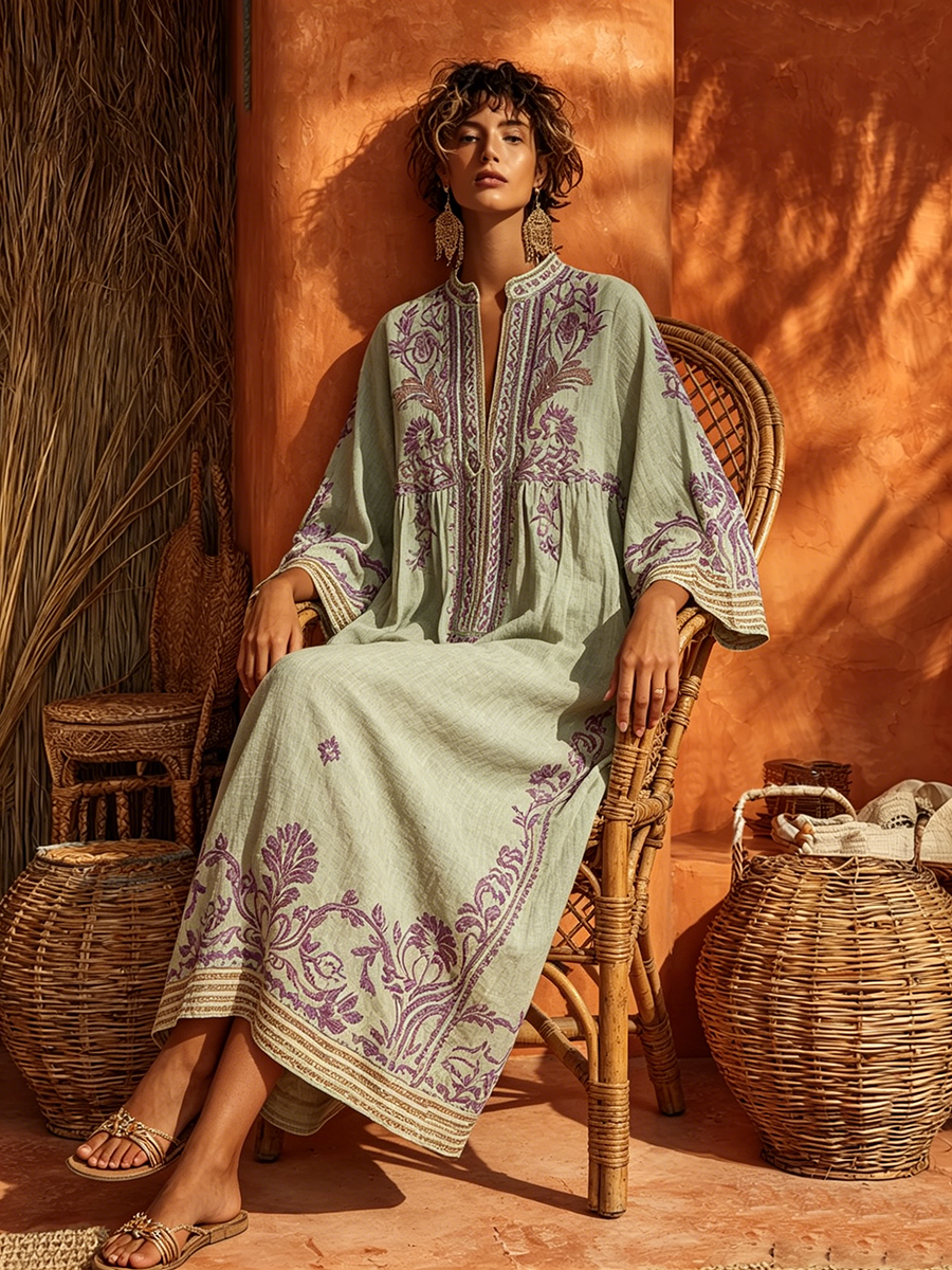 Celestina | Abito boho ricamato