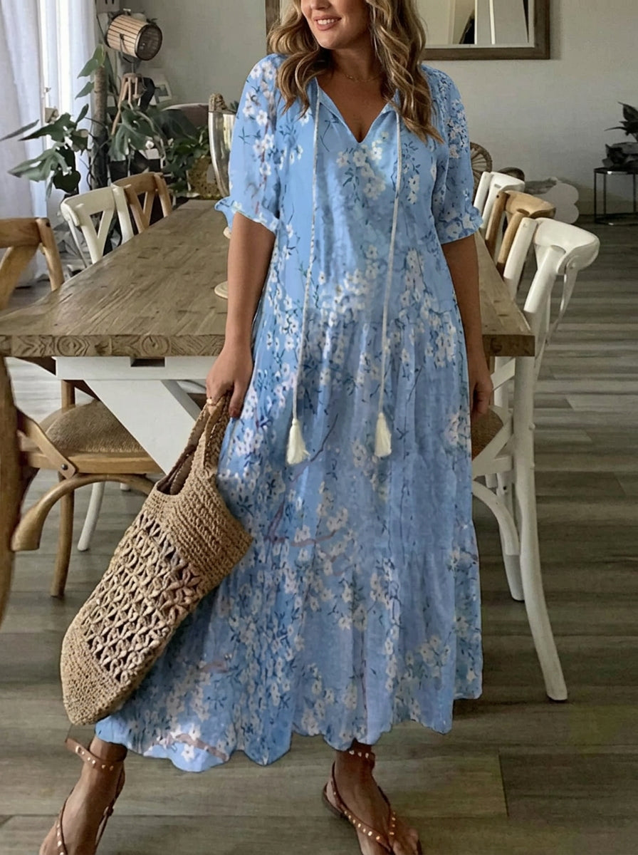 Elena | Abito boho con copertura sulla pancia