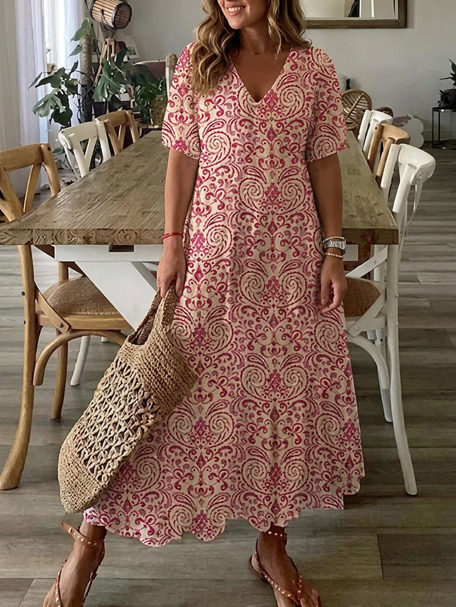 Elena | Abito boho con copertura sulla pancia