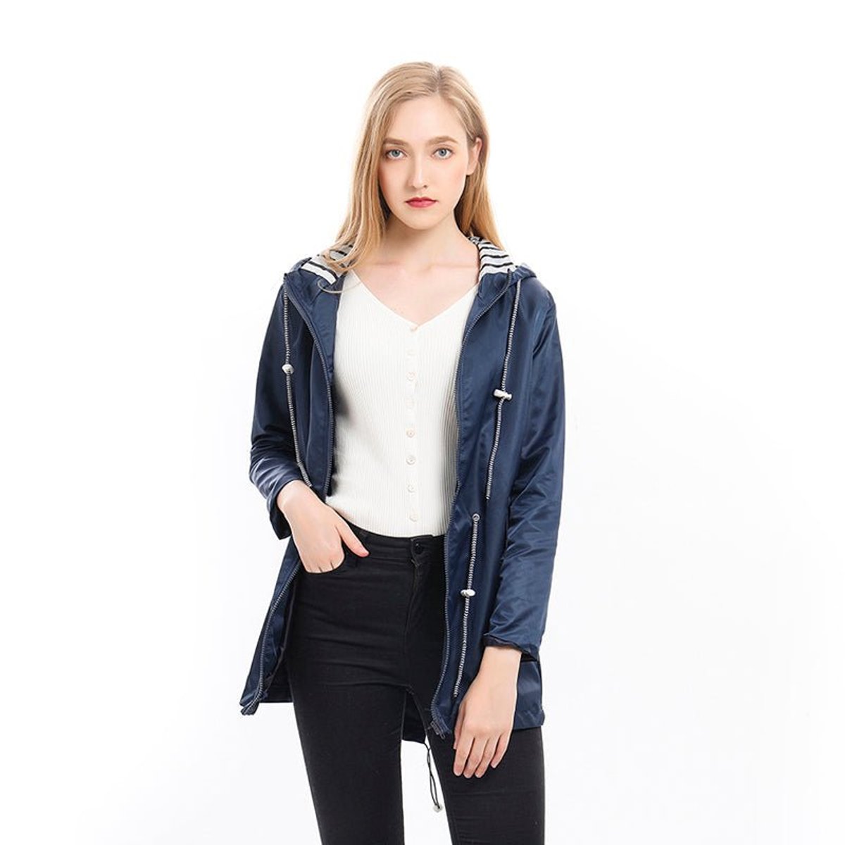 Margaret | Hooded Drawstring Raincoat